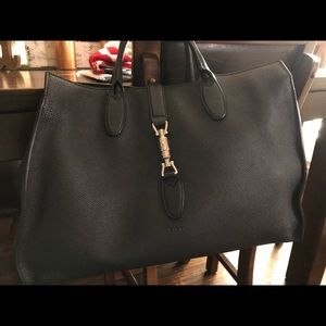 PreOwned Black Jackie Soft Tote Large Leather Bag